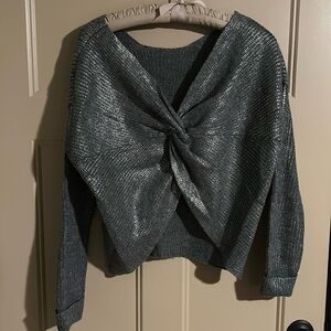 Gianni Bini GB metallic twist back sweater